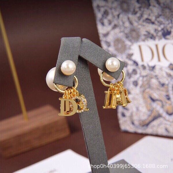 

special offer 75% off outlet online family minority letter wheat ear water drill two earrings and fashion small fragrance earrings female 92, Golden
