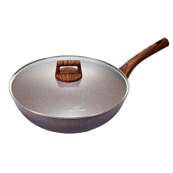 

pans volcanic rock stone frying pan light oil smoke wok non stick egg cooking pot utensilios de cocina utensils