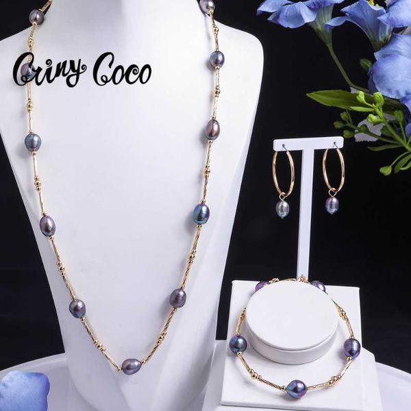 

earrings & necklace gold plated jewelry sets hawaiian freshwater pearl hoop 2021 trends necklaces set female bracelets for women jewellery, Silver