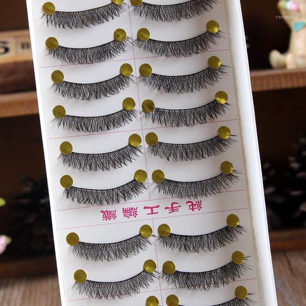 

pairs/set makeup false eyelashes soft natural cross long eye lashes extension maquiagem wholesale store 312131