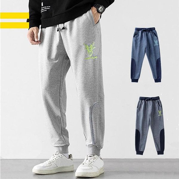 

trousers children's pants for boy clothes long cotton 2021 spring autumn fashion letter kids clothing teen sports casual, Blue