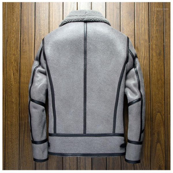 

men's leather & faux winter 2021 sheep shearing real fur coat men plus size korean wool jacket for mens clothing veste homme 8166 yy845, Black