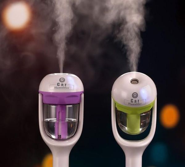

4 color car air humidifier fresh refreshing fragrance vehicular essential oil ultrasonic humidifier aroma mist diffuser