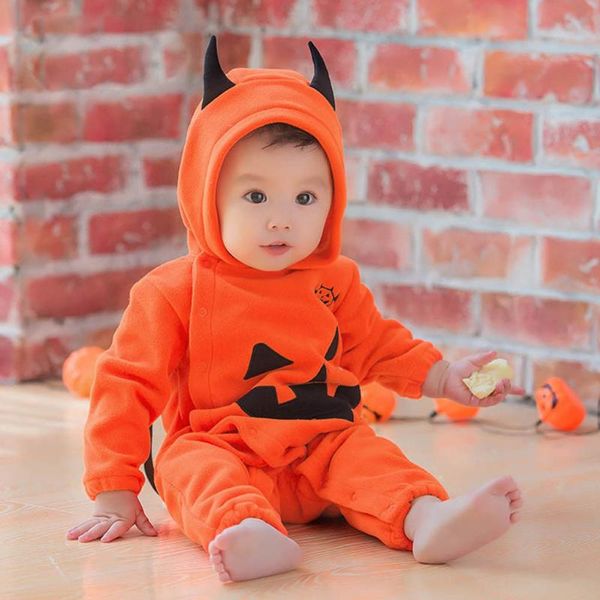 

jumpsuits born infant baby girls boys clothes cotton long sleeve hooded romper pumpkin halloween print jumpsuit clothing outfits, Blue