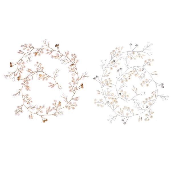 

hair clips & barrettes crystal pearl headband bridal hoop bendable hairband style accessories 13md, Golden;silver