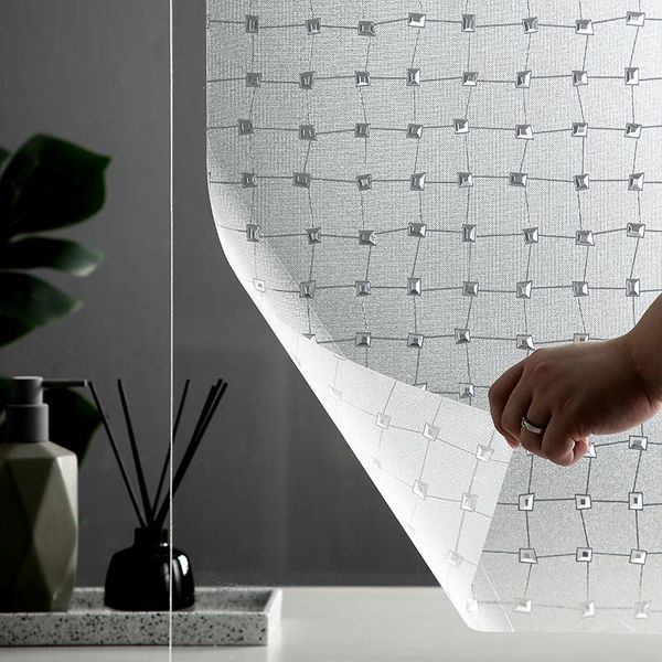 

window stickers wide 45/60cm static cling film frosted privacy glass sticker no-glue waterproof diamond bedroom bathroom
