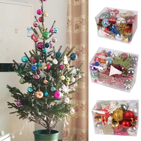 

party decoration christmas balls ornament set 60-70pcs decorations tree hanging shatterproof baubles for family holiday wedding oct998