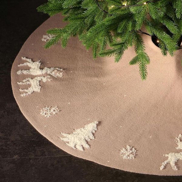 

christmas decorations 2021 decoration tree skirt wool bottom apron venue layout three-dimensional terry reindeer 48 inches