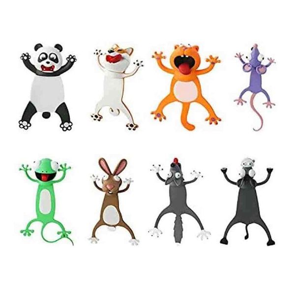 

bookmark 8pcs animal bookmarks 3d stereo cartoon lovely novelty funny student stationery gift for kids (h)