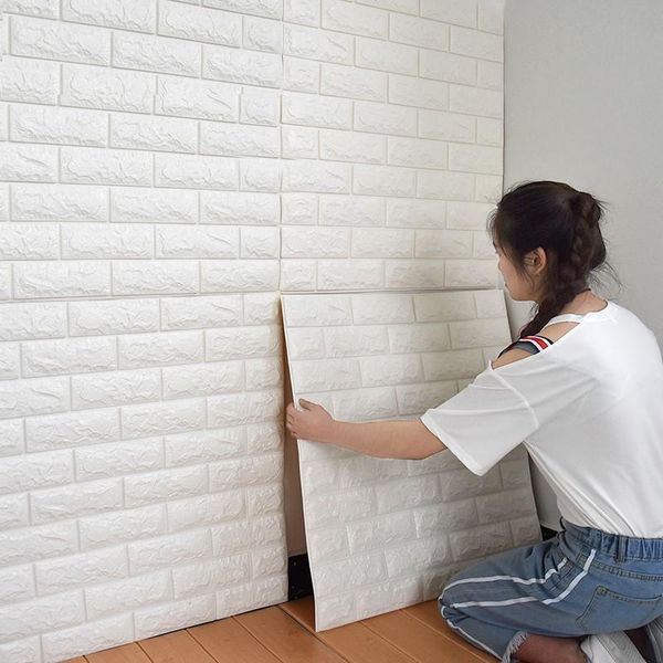 

wallpapers 12pcs 70*77cm 3d stereo wall stricker wallpaper self-adhesive easy to tear waterproof and moisture-proof bedroom decoration