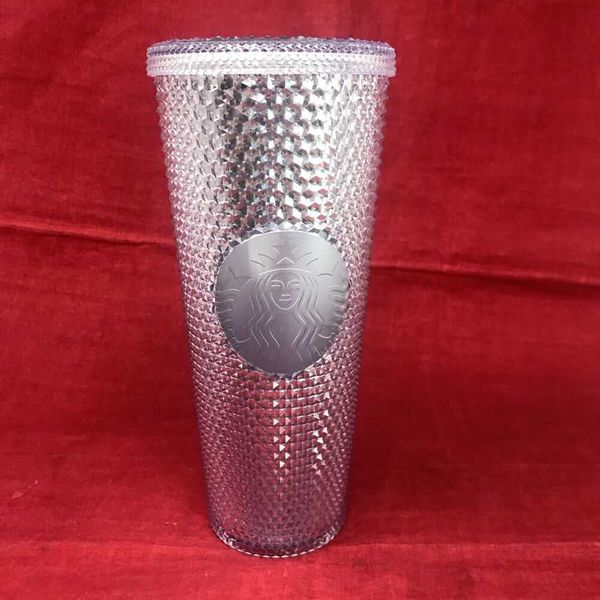 

starbucks iridesent diamond crystal studded 24 oz cold cup tumbler - no straw