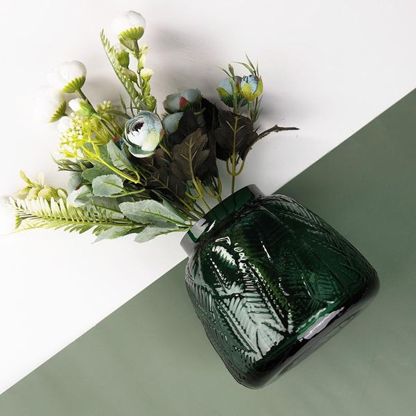 

vases nordic simple green glass vase dining living room flower arrangement home decoration handicraft hydroponics flowerpot wedding
