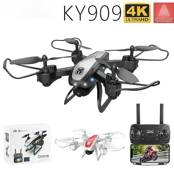 

halolo drone ky909 hd 4k wifi video live fpv drone light flow keep height quad-axis aircraft one-key take-off drone with camera
