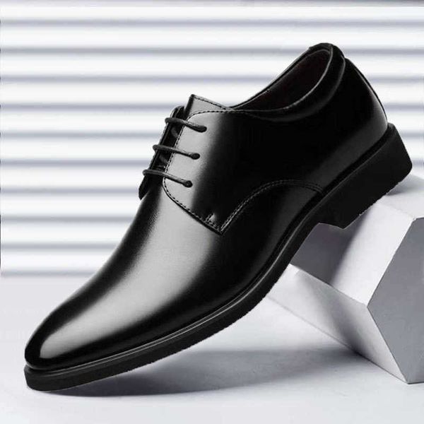 

large business shoes men's formal wear youth leisure korean fashion british, Black