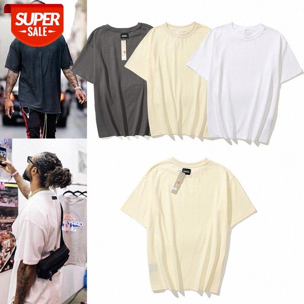 

cross-border fog solid color distressed anti-wear beauty tide casual loose men's and women's short-sleeved t-shirt #o413, White;black
