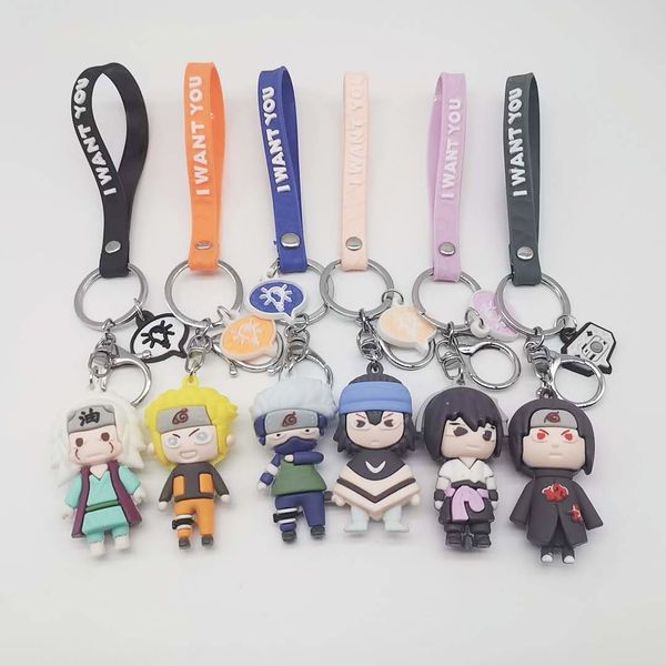 

2021 fashion keychain cartoon huoying series bag pendant japanese cartoon doll car key chain gift, Silver