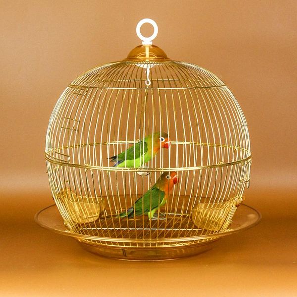 

with accessories large bird cage metal round parakeet swing for budgie toys hut breeding box decorative hanging shells cages