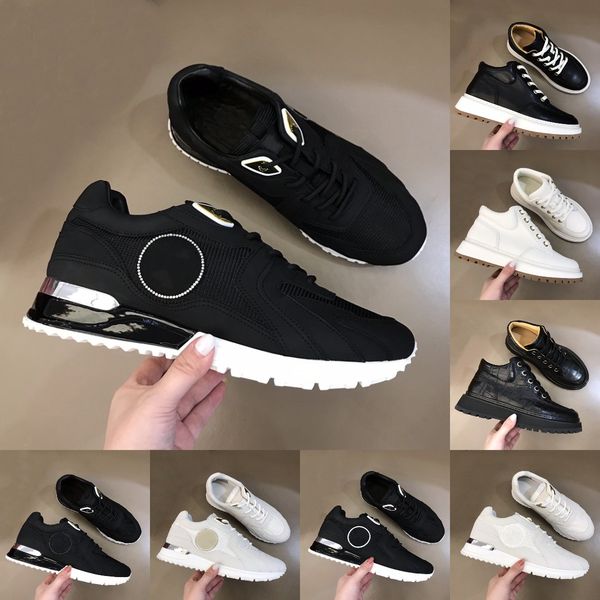 

2021 luxury designer men low running casual shoes fashion leather breathable mesh outdoor basketball skateboard leisure sports trainers plat, Black