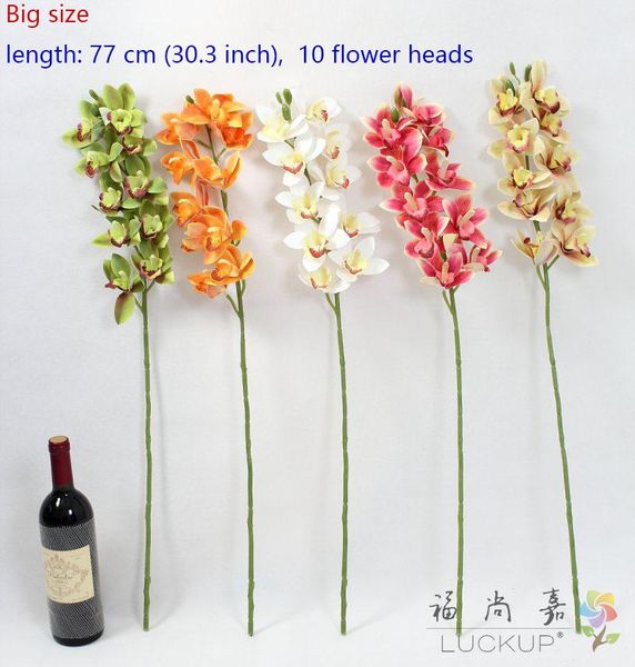 

decorative flowers & wreaths 1 stem artificial cymbidium faberi rolfe moth orchid butterfly flower for house home wedding festival decoratio