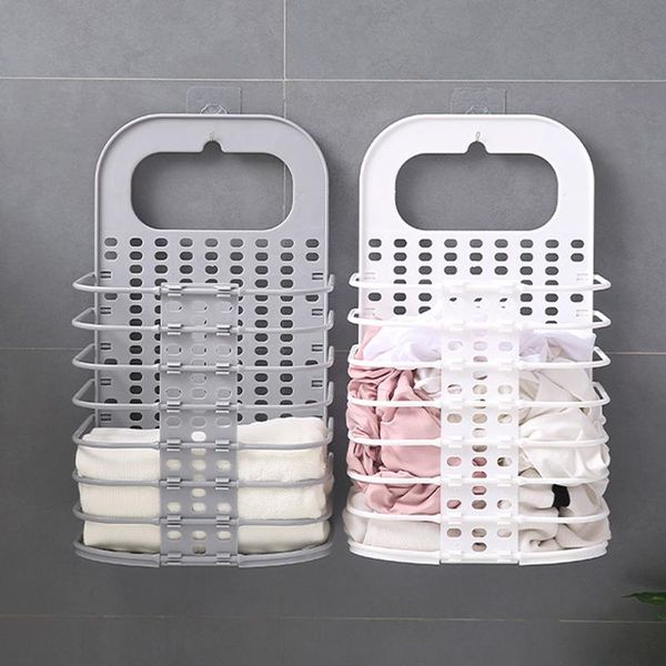 

simple pp storage basket roll bathroom sundries hair dryer holder rack towel hanging laundry & organization