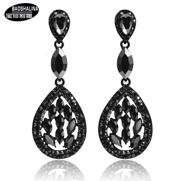 

studs earrings posalina temperament women's full diamond exaggerated nightclub long water drop 332, Golden;silver