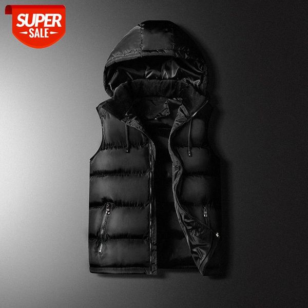 

new winter young men fashion trend handsome hooded thick cotton vest to keep warm and slim personality men's jacket #w816, Black;brown