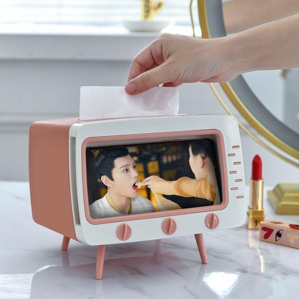 

tissue boxes & napkins creative tv box household kitchen storage living room carton multifunctional mobile phone shelf