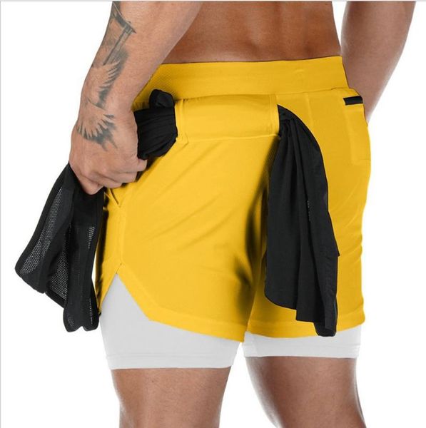 

running shorts men 2 in 1 sports jogging fitness training quick dry mens gym sport short pants am2434, Black;blue