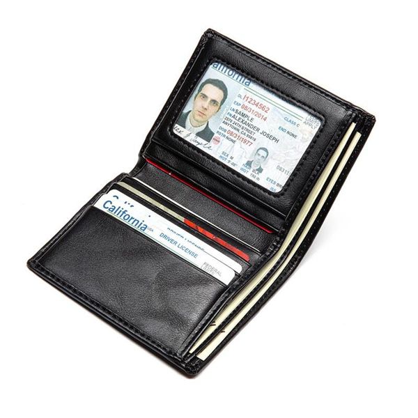 

card holders fashion pu leather men's wallet with money note compartment & po holder small bank purse, Brown;gray