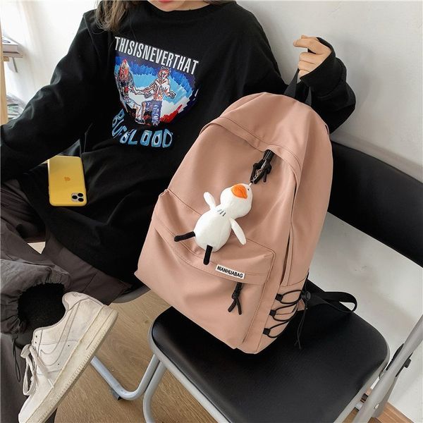 

women backpack fashion casual school bags solid color kawaii cute mochila