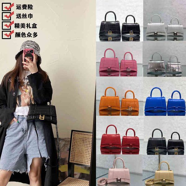 

hourglassoo luxury designer star fashion same b letter buckle leather crocodile one shoulder carrying crossbody women's