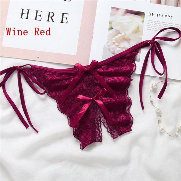 

women's panties g-string intimates seamless underwear ladies slim bandage fashion bowknot lace crotch thongs briefs shorts, Black;pink