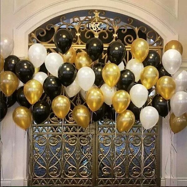 

party decoration 15 30pcs 10inch 1.5g gold black white latex balloons mix colors wedding baby shower birthday air helium globos