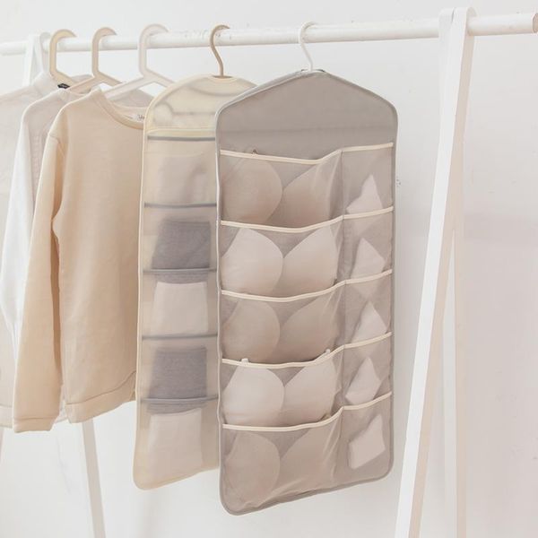 

storage boxes & bins double side multilayer oxford hanging bag underwear socks bra stockings hanger wardrobe organizer 15/25 grids