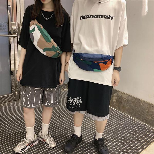 

waist bags graffiti men's and women's bag personality shoulder crossbody multifunctional banana chest lady casual funny packs