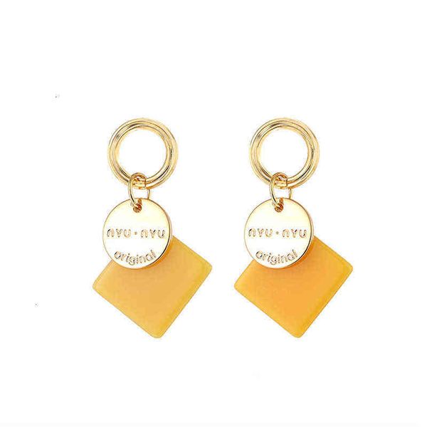 

chenka 925 sier needle temperament simple earrings women french net red korean personality trend ear jewelry, Golden
