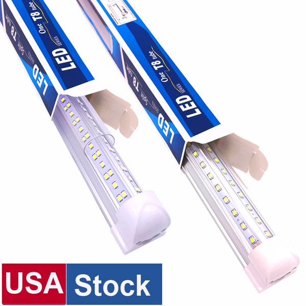 

v-shaped 2ft 3ft 4ft 5ft 6ft 8ft cooler door led tubes t8 integrated leds tube double sides shop lights linkable surface mount fixture stock