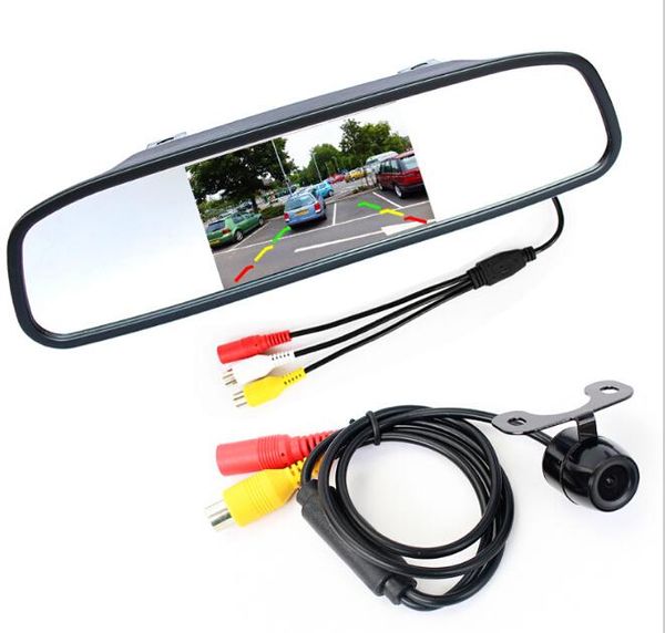 

car rear view cameras& parking sensors hd video auto monitor butterfly design ccd camera with 4.3 inch reverse mirror
