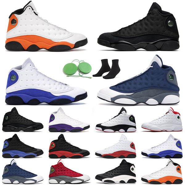 

13s red flint men basketball shoes black cat chicago white blue he got game hyper royal mens trainer