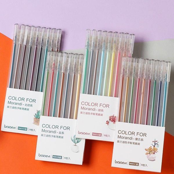 

color gel pens set student notes notebook stationery morandi school supplies diary cute ideas
