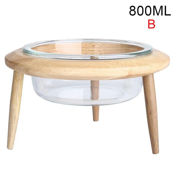 

adjustable raised pet glass bowl with wooden stand for cat and dog no spill water feeding bowls din889 & feeders