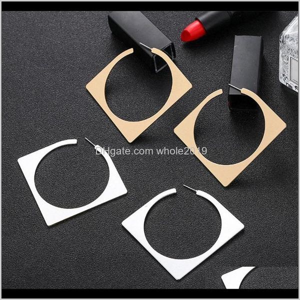 

stud drop delivery 2021 fashion rhombus gold color statement big exaggeration earrings for women hanging modern female jewelry c6se# b1eei, Golden;silver