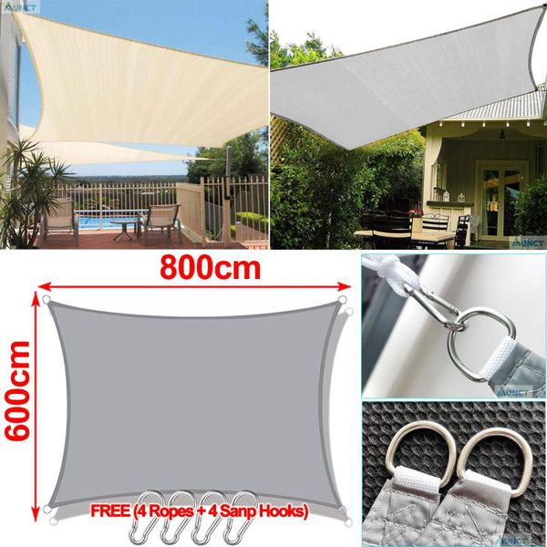 

shade 6x8m 300d waterproof sun shelter protection 19.5x26ft outdoor cover yard garden patio pool sail awning camping