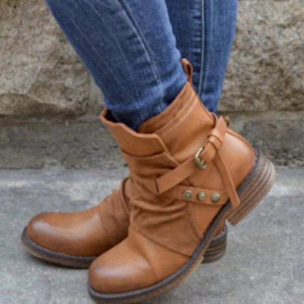 

boots women's winter fashion zipper ladies outdoor ankle flat women mountaineering snow solid square high heels, Black