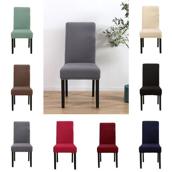 

chair covers 6/4/1pcs dining room cover for wedding banquet universal elastic jacquard armchair case solid color stretch seat