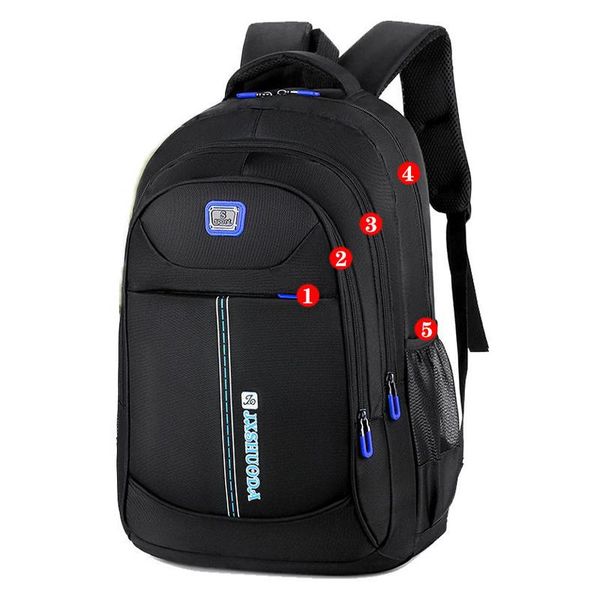 

large capacity nylon backpack men teenage boys school bags student back pack male multifunction bagpack 2021