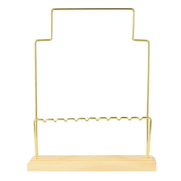 

jewelry pouches, bags 2 tier metal display stand with wooden base for necklace, earring, bracelet, watch organizer, Pink;blue