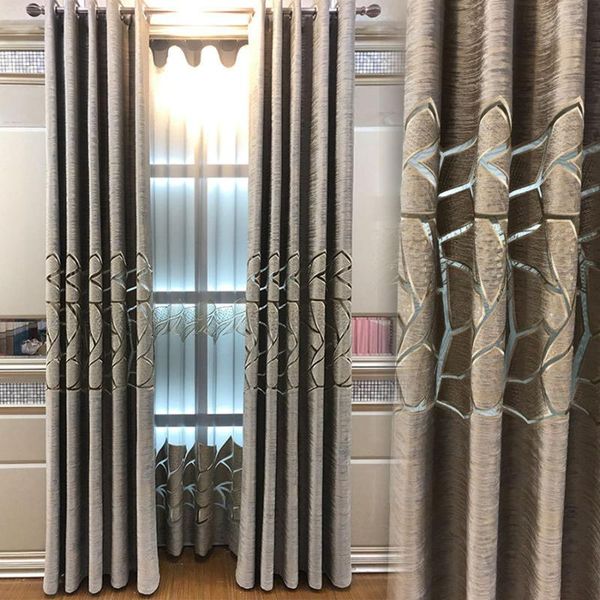 

brown geometric blackout curtains sheer voile for living room bedroom villa luxury blue water cube window drapes cortinas zh458e curtain