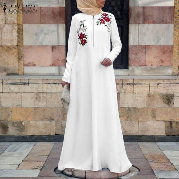 

casual dresses zanzea abaya dubai turkey muslim hijab dress kaftan marocain islam clothing for women embroidery musulman vestidos robe, Black;gray
