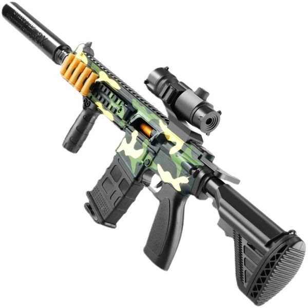 

6825electric continuous firing soft bullet m416 children's toy machine gun fire simulation boy's small pistol chicken eating
